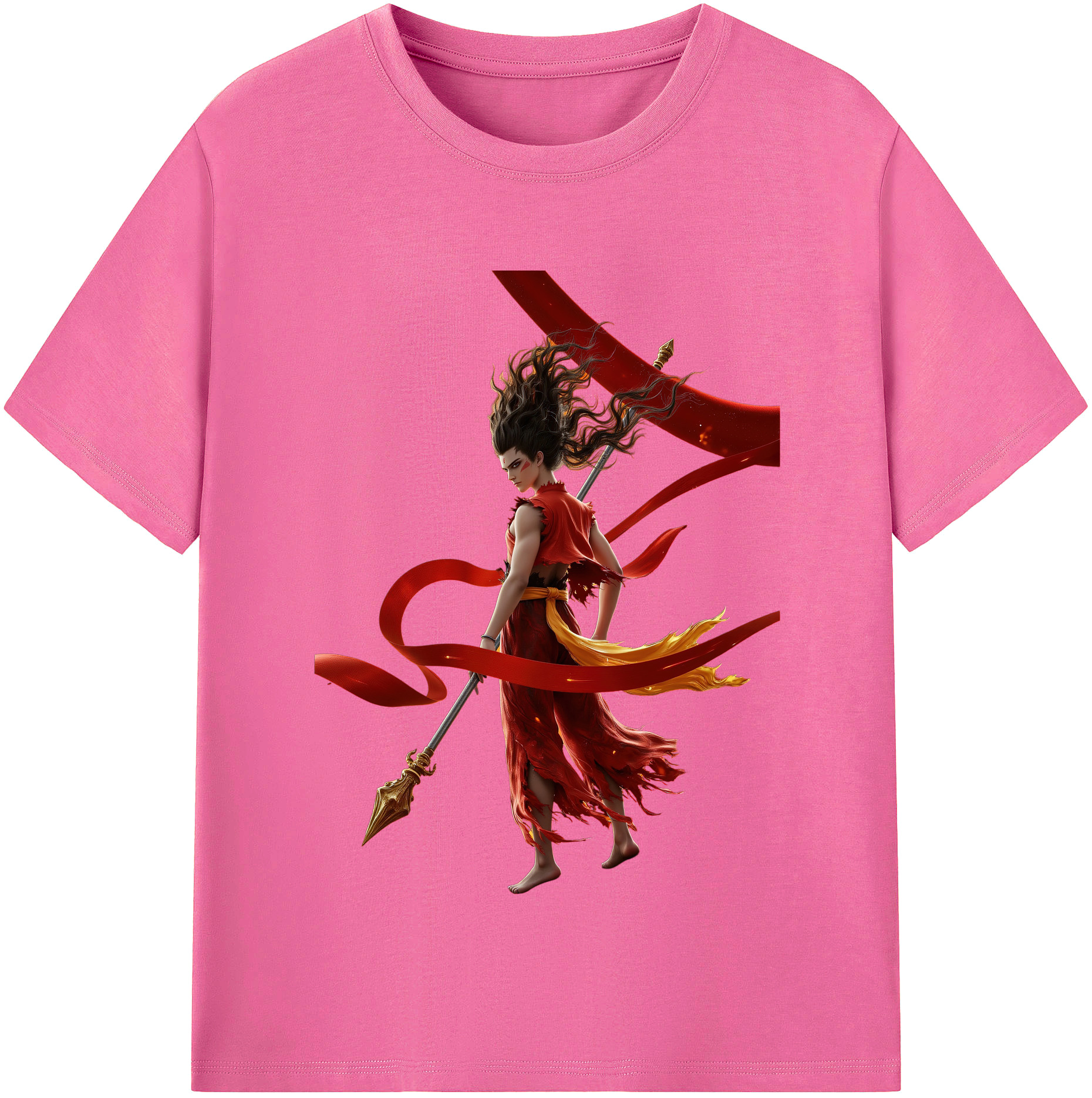 （画像用） Ne Zha 2 ナタ 魔童の大暴れ レディースカジュアルプリントTシャツ（綿100％）